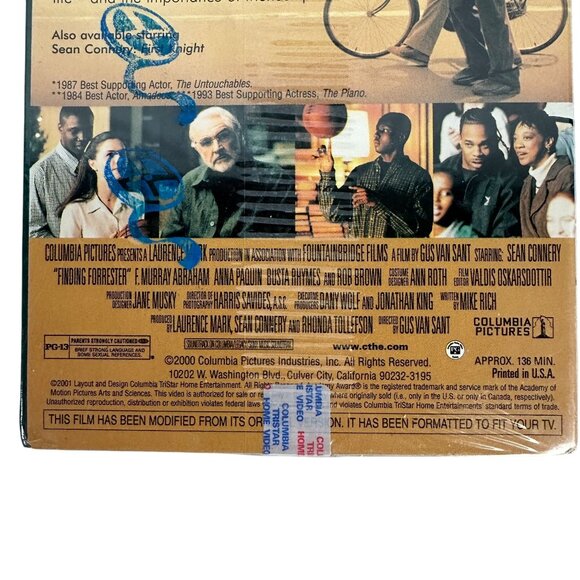 Finding Forrester VHS 2001 Format Sean Connery Gus Van Sant Drama New Sealed - Picture 4 of 8